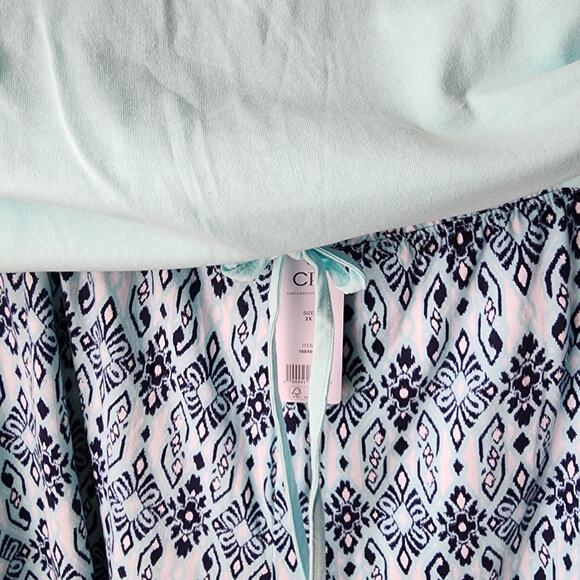 NWT Carole Hochman 2-Piece Pajama Set Aqua Blue | Cozy Lounge Sleepwear Women 2X - Picture 13 of 16